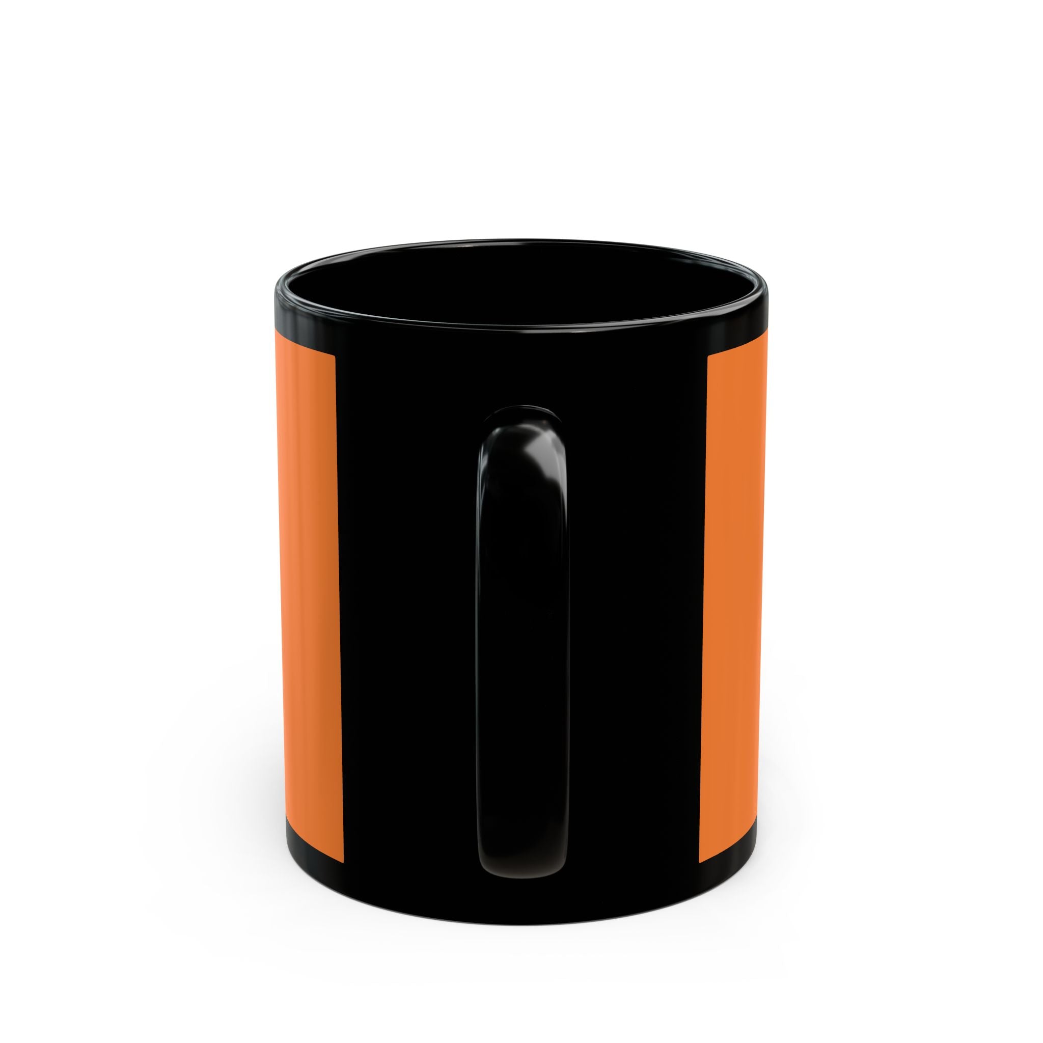 Burger KG Black Ceramic Mug – Bold Orange Coffee Cup for Foodies
